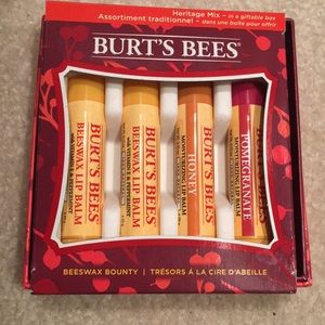 Burt’s bees 3 flavor chapstick gift box NEW!